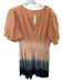 St. Roche Size 8 Orange & Gray Cotton & Silk Short Sleeve Ombre Dress Orange & Gray / 8
