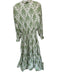 La Double J Size Est M Sage & Cream Silk Long Sleeve Abstract Collar Dress Sage & Cream / Est M
