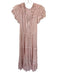 Ulla Johnson Size 4 Blush Polyester Flutter Sleeves Ruffles V Neck Dress Blush / 4