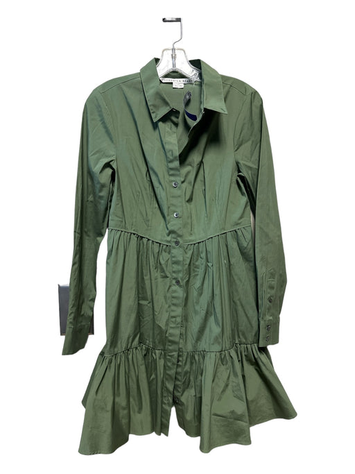 Veronica Beard Size 6 Army Green Cotton Long Sleeve Button Down Dress Army Green / 6