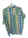 Suncoo Size 3/L Green & Blue Viscose Cap Sleeve Tie Dye Buttons Collar Top Green & Blue / 3/L