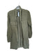 Bella Dahl Size S Olive Green Tencel Long Sleeve Button Down Raw Hem Dress Olive Green / S