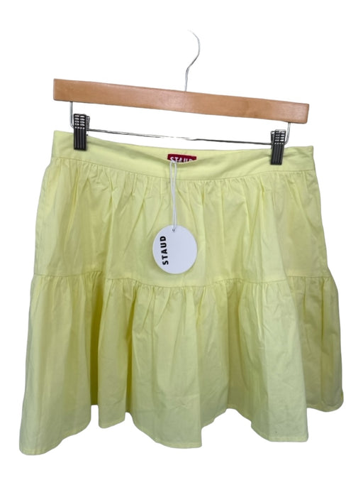 Staud Size 8 Yellow Cotton Side Zip Mini Skirt Yellow / 8