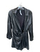 Zara Size M Black Vegan Leather Long Sleeve Wrap Dress Black / M