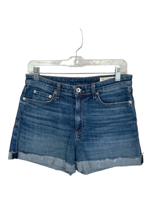 Rag & Bone Size 27 Dark Wash Cotton High Waist Cuffed Denim Shorts Dark Wash / 27