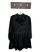 English Factory Size S Black Cotton Long Sleeve Buttons Dress Black / S