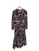 Carolina K Size M Orange & Black Cotton Long Sleeve Botanical Maxi Dress Orange & Black / M