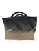 Naghedi Black & Brown Nylon Ombre Woven Top Handle Tote Bag Black & Brown / L