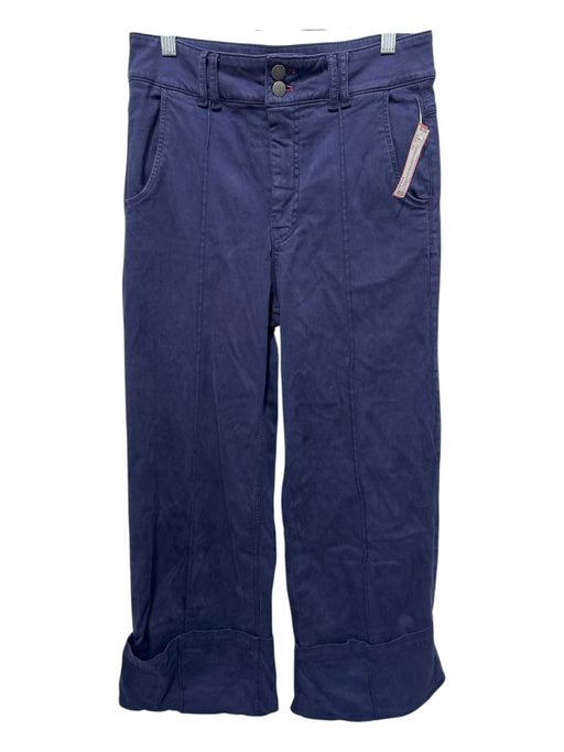 Pilcro Size 29 Navy Blue Cotton Blend Zip & Button High Rise Cuffed Pants Navy Blue / 29