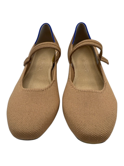 Rothy's Shoe Size 8.5 Tan & blue Synthetic Knit Round Toe Mary Jane Flats Tan & blue / 8.5