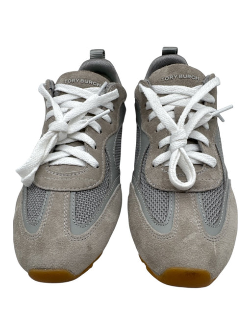 Tory Burch Shoe Size 6.5 Gray Suede & Synthetic Lace Up Low Top Sneakers Gray / 6.5