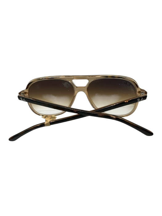 Ray Ban Brown Acetate Gradient Lens Aviator Sunglasses Brown