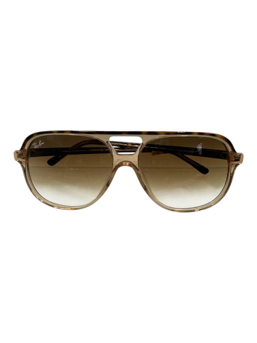 Ray Ban Brown Acetate Gradient Lens Aviator Sunglasses Brown
