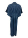 Exquise Size S Denim Cotton Blend Side Seam Pockets Shirt Collar pleats Dress Denim / S