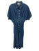 Exquise Size S Denim Cotton Blend Side Seam Pockets Shirt Collar pleats Dress Denim / S