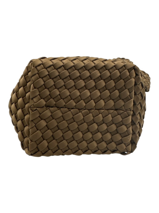 Naghedi Taupe Brown Neoprene Woven Magnetic Close Bucket Crossbody Bag Taupe Brown