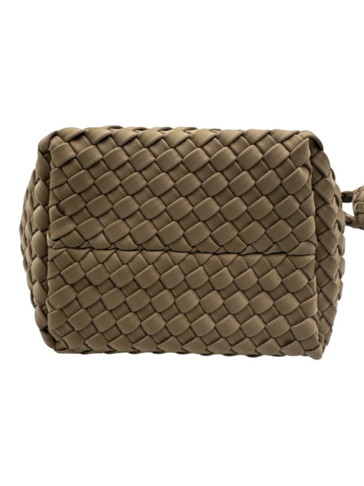 Naghedi Taupe Beige Neoprene Woven Magnetic Close Bucket Crossbody Bag Taupe Beige