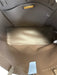 Tory Burch Taupe Gray Leather Top Handle Logo Detail Clip clasp Tote Bag Taupe Gray