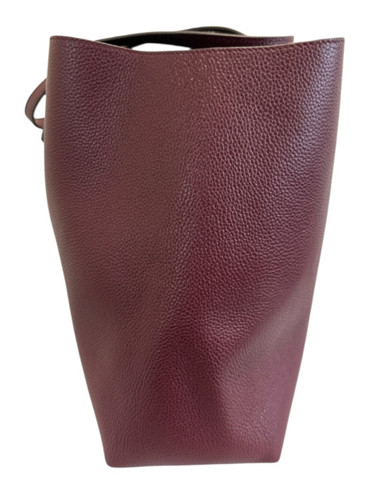 Tory Burch Bordeaux Red Leather Top Handle Logo Detail Clip clasp Tote Bag Bordeaux Red