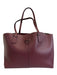 Tory Burch Bordeaux Red Leather Top Handle Logo Detail Clip clasp Tote Bag Bordeaux Red