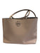 Tory Burch Beige Leather Inner Pocket Logo Stitch Detail Tote Bag Beige / L