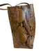 Tory Burch Brown & Orange Suede Leather Snake Fabric Block Tote Bag Brown & Orange / L