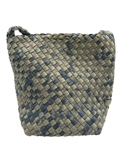 Naghedi Gray & Blue Neoprene Basket Weave Tie Dye Bucket Crossbody Bag Gray & Blue / XS