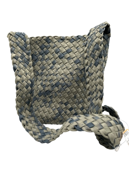 Naghedi Gray & Blue Neoprene Basket Weave Tie Dye Bucket Crossbody Bag Gray & Blue / XS