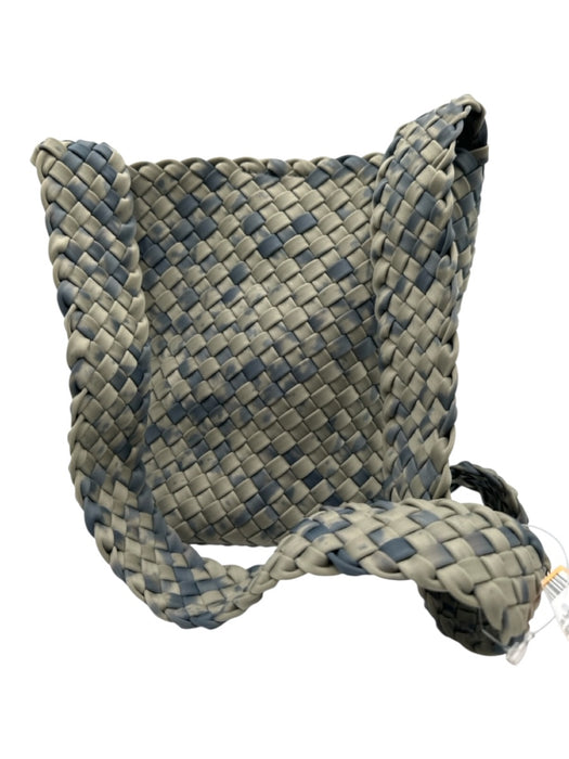 Naghedi Gray & Blue Neoprene Basket Weave Tie Dye Bucket Crossbody Bag Gray & Blue / XS