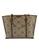 Tory Burch Brown & Beige Canvas & Leather Top Handles Open Top Feet Tote Bag Brown & Beige / M