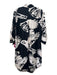 Maeve Size XS Black & White Cotton Collared Button Up Abstract Long Sleeve Dress Black & White / XS