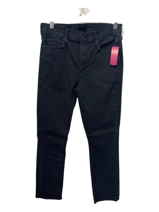 Mother Size 29 Black Cotton Denim Button & Zip Mid Rise Straight Jeans Black / 29