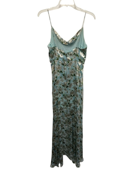 Alice + Olivia Size s / 4 Blue, White & Green Viscose & Silk Floral Dress Blue, White & Green / s / 4