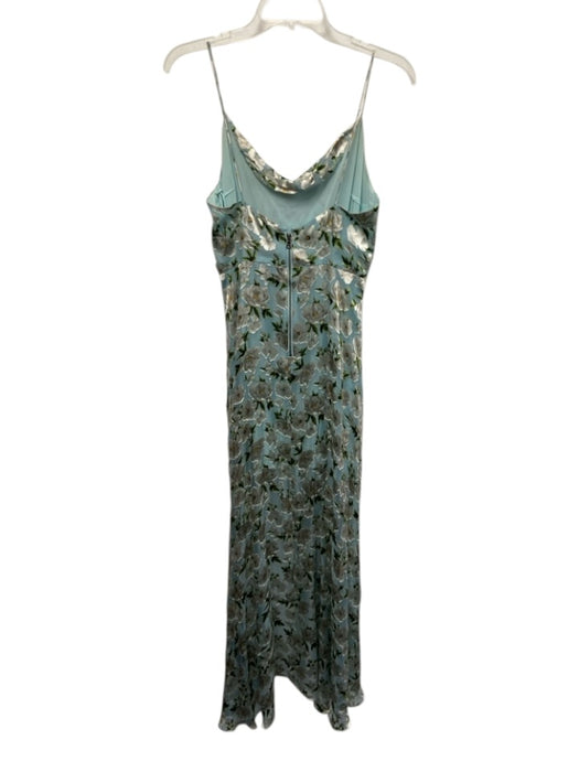 Alice + Olivia Size s / 4 Blue, White & Green Viscose & Silk Floral Dress Blue, White & Green / s / 4