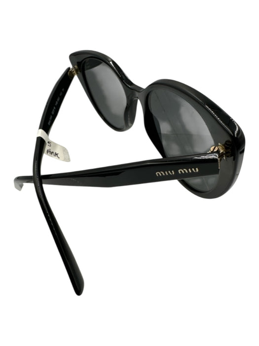 Miu Miu Black Acetate round Cat Eye Case Inc. Sunglasses Black