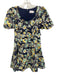 Tanya Taylor Size 0 navy blue, yellow, green Cotton Blend Abstract Floral Dress navy blue, yellow, green / 0