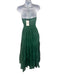 O.P.T. Size XS Emerald Green Polyester Satin Gathered Halter Midi Dress Emerald Green / XS