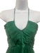 O.P.T. Size XS Emerald Green Polyester Satin Gathered Halter Midi Dress Emerald Green / XS
