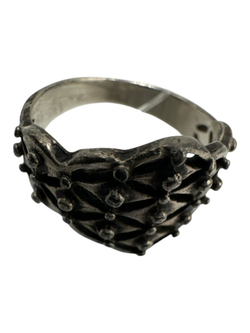 Silver 925 Silver Diamond Pattern Ring Silver