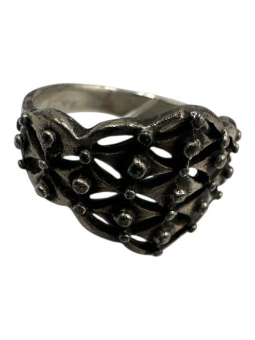 Silver 925 Silver Diamond Pattern Ring Silver