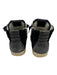 P448 Shoe Size 38 Black & Gunmetal Leather Upper Shiny High Top Lace Up Sneakers Black & Gunmetal / 38