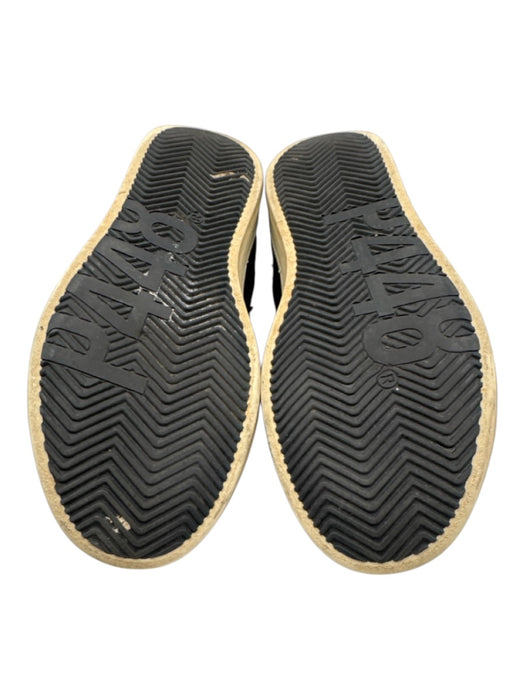 P448 Shoe Size 38 Black & Gunmetal Leather Upper Shiny High Top Lace Up Sneakers Black & Gunmetal / 38