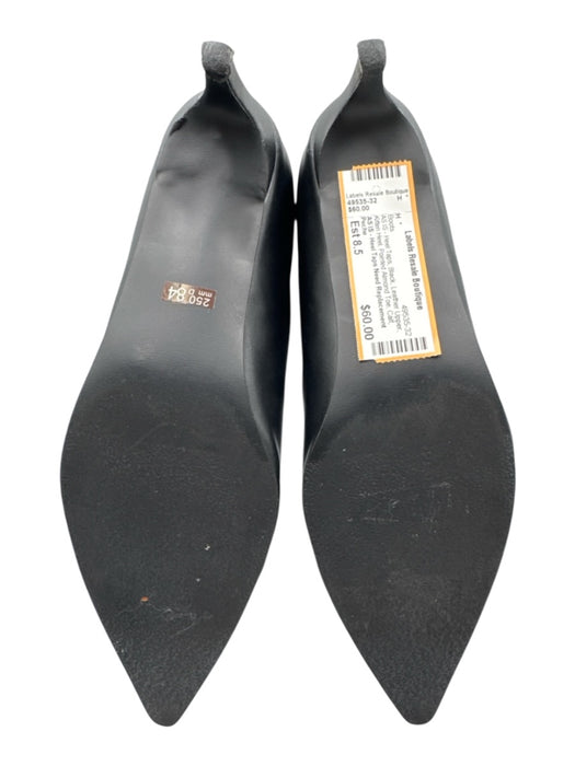Peche Shoe Size Est 8.5 Black Leather Upper Kitten Heel Pointed Almond Toe Boots Black / Est 8.5