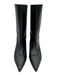 Peche Shoe Size Est 8.5 Black Leather Upper Kitten Heel Pointed Almond Toe Boots Black / Est 8.5