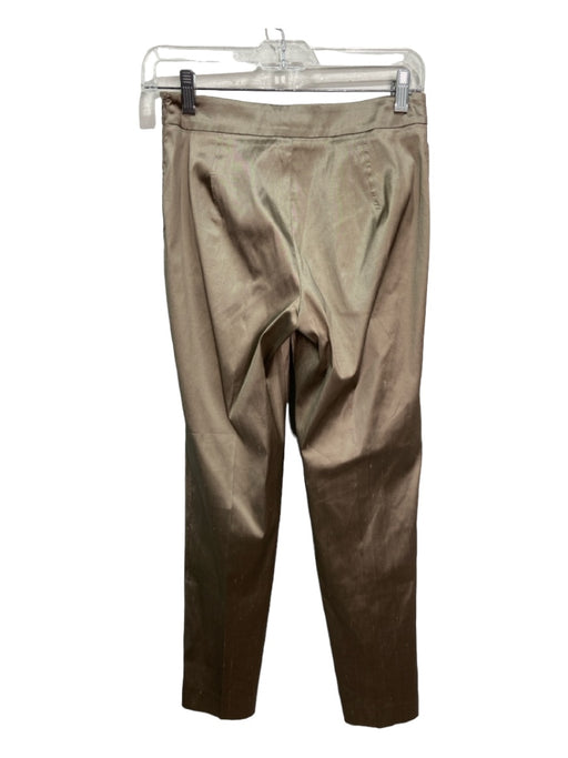 Etro Size 38 Taupe Silk metalic Side Zip Dart Detail Pants Taupe / 38