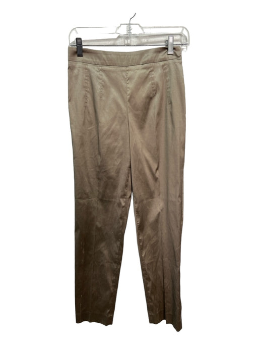 Etro Size 38 Taupe Silk metalic Side Zip Dart Detail Pants Taupe / 38