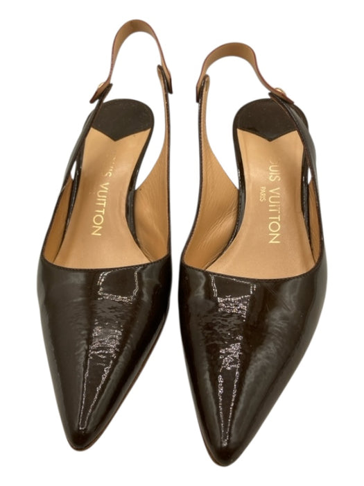 Louis Vuitton Shoe Size 36 Brown & Tan Patent Leather Pointed Toe Solid Pumps Brown & Tan / 36