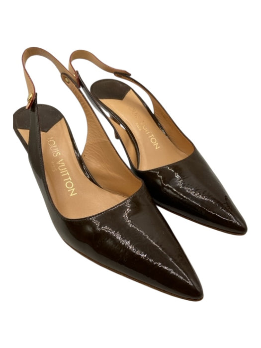 Louis Vuitton Shoe Size 36 Brown & Tan Patent Leather Pointed Toe Solid Pumps Brown & Tan / 36