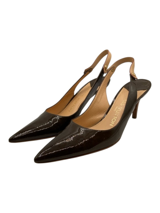 Louis Vuitton Shoe Size 36 Brown & Tan Patent Leather Pointed Toe Solid Pumps Brown & Tan / 36