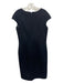 Faconable Size 10 Black Wool Solid Sleeveless Back Zip Dress Black / 10